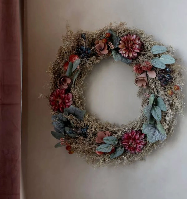 Fleur Wreath With Flowers | Taupe